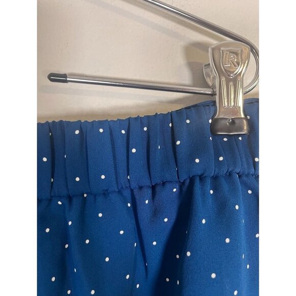 J Jill Pant Women XL Blue Polka Dot Wide Leg Retro Boho Resort Preppy Classic - Picture 6 of 12